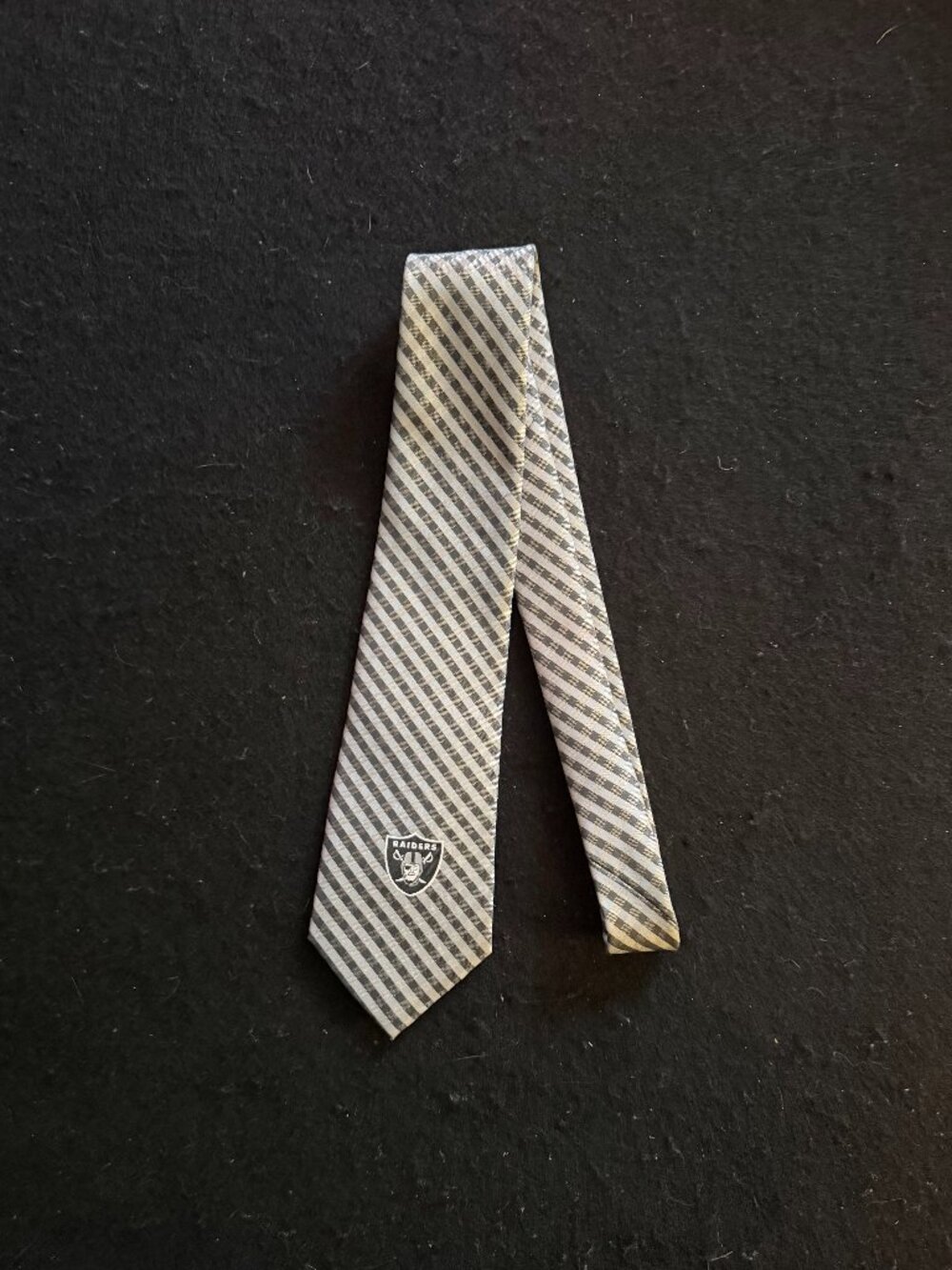 Officially Licensed Las Vegas Raiders Black/Silver Tie